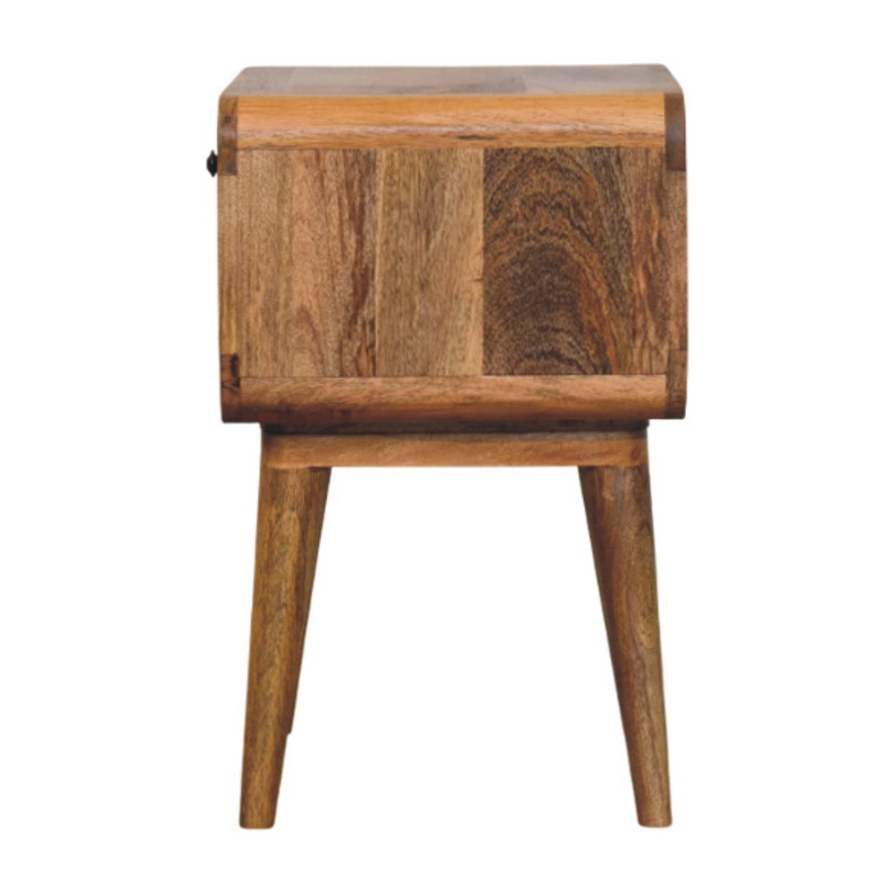 Avora Oak-ish Nightstand with Drawer and open slot - Image 9
