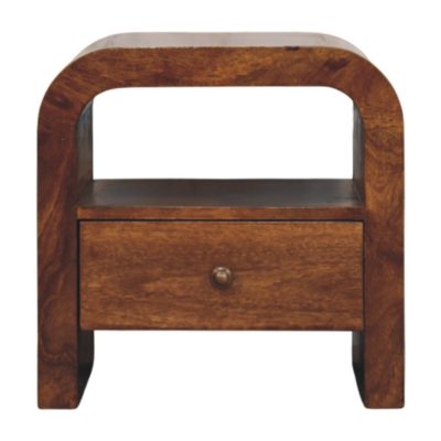 Darcy Chestnut Nightstand with Drawer and open shelf