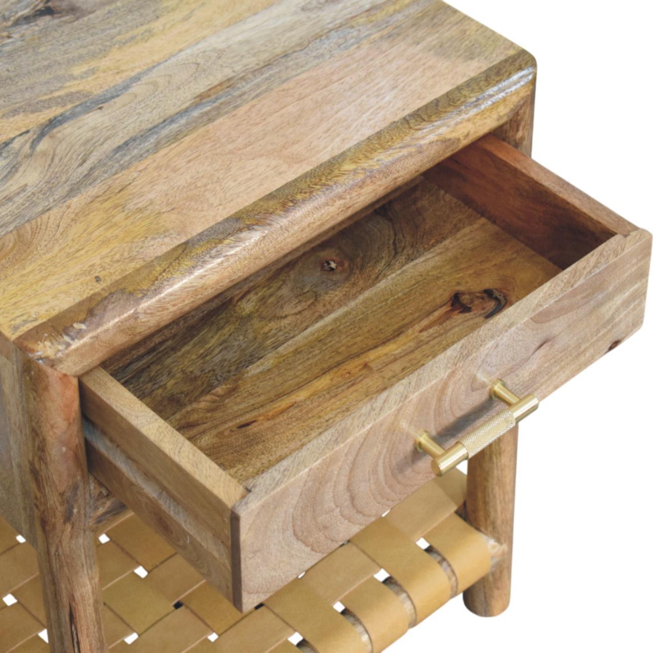 Regency Woven Oak-ish Nightstand with Drawer - Image 6