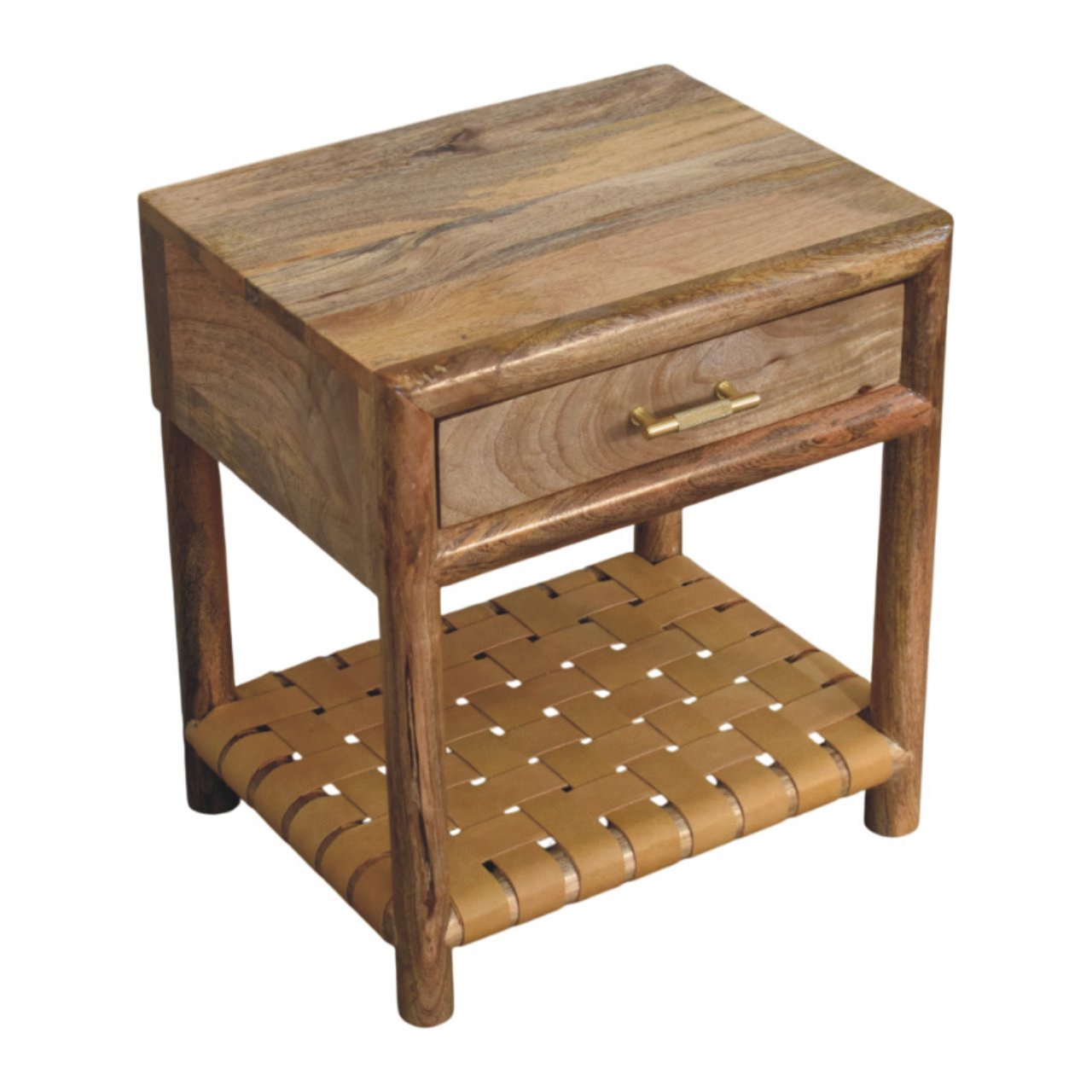 Regency Woven Oak-ish Nightstand with Drawer - Image 7