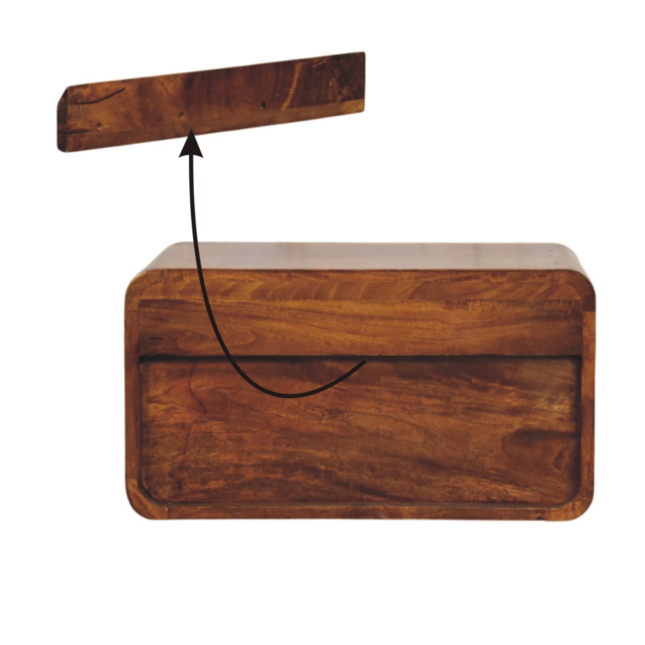 Avora Wall-Mounted Chestnut Nightstand - Image 10