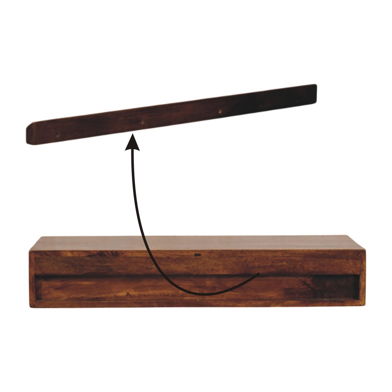 Lunar 2 Drawer Chestnut Wall Mounted Console - Image 10