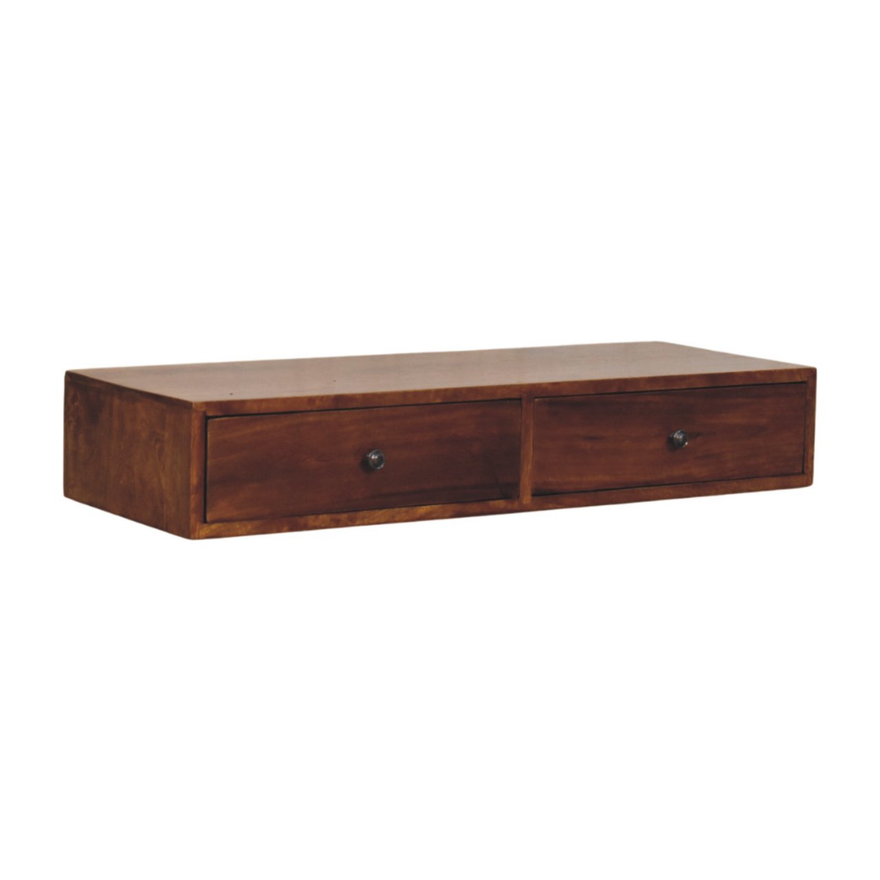 Lunar 2 Drawer Chestnut Wall Mounted Console - Image 3