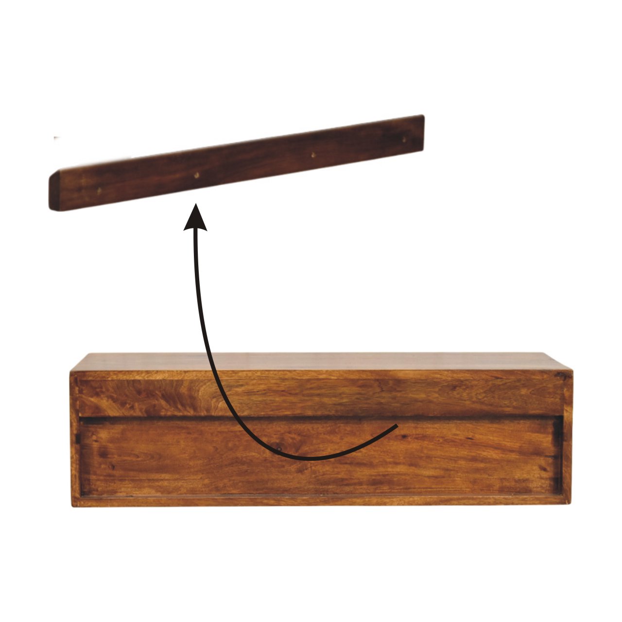 Lunar 2 Drawer Chestnut Wall Mounted Media Unit - Image 10