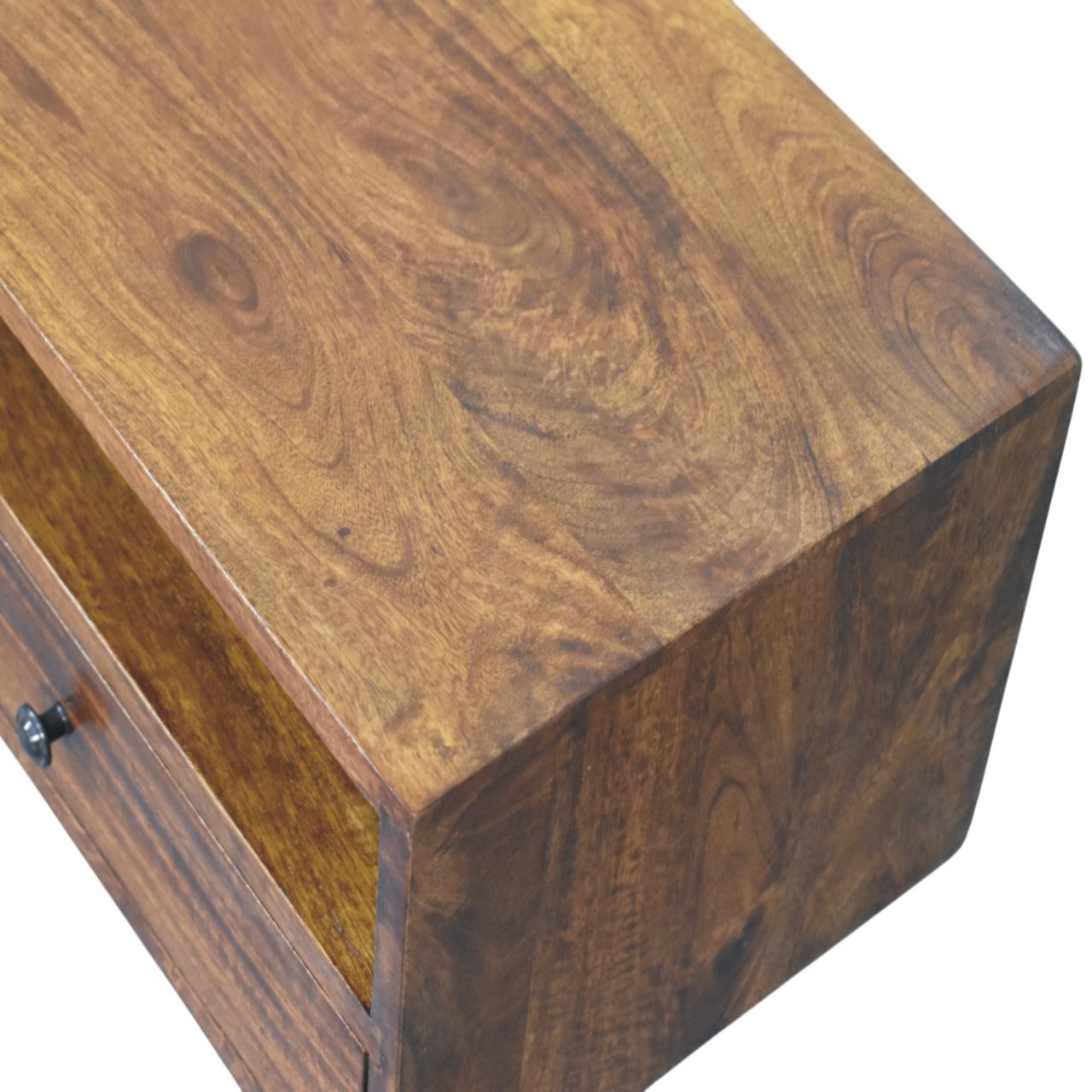 Lunar 2 Drawer Chestnut Wall Mounted Media Unit - Image 6