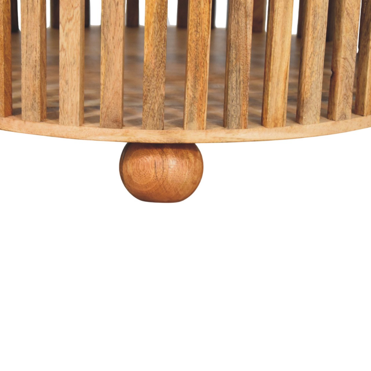 Slatted Round Oak-ish Coffee Table - Image 6