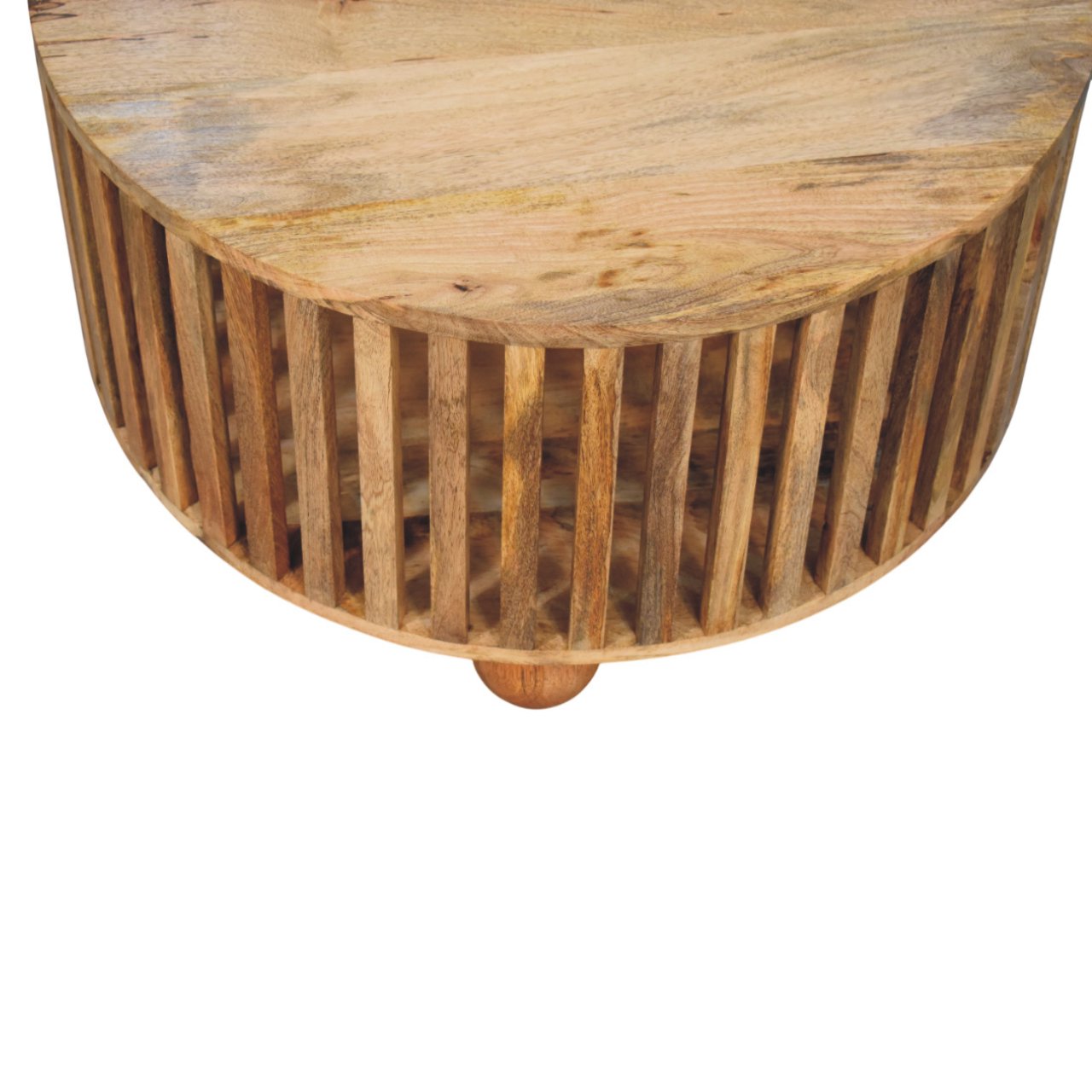 Slatted Round Oak-ish Coffee Table - Image 7