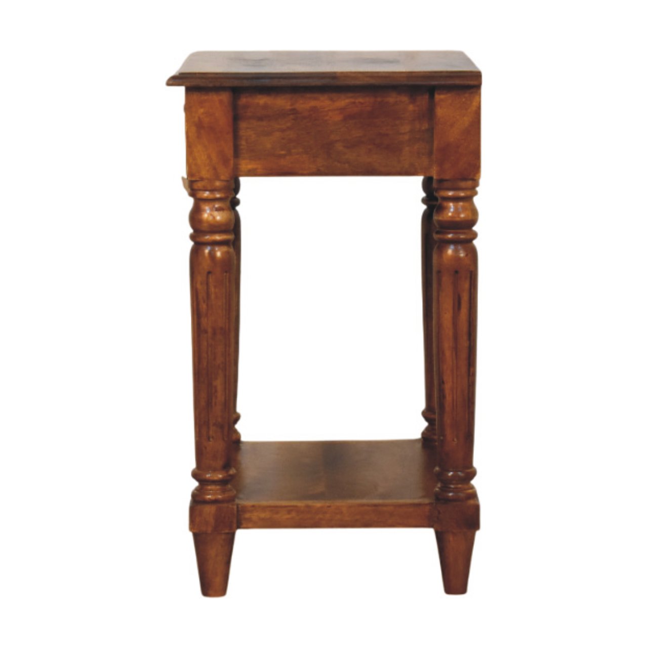Turned Legs Chestnut 1 Drawer Side Table - Image 8