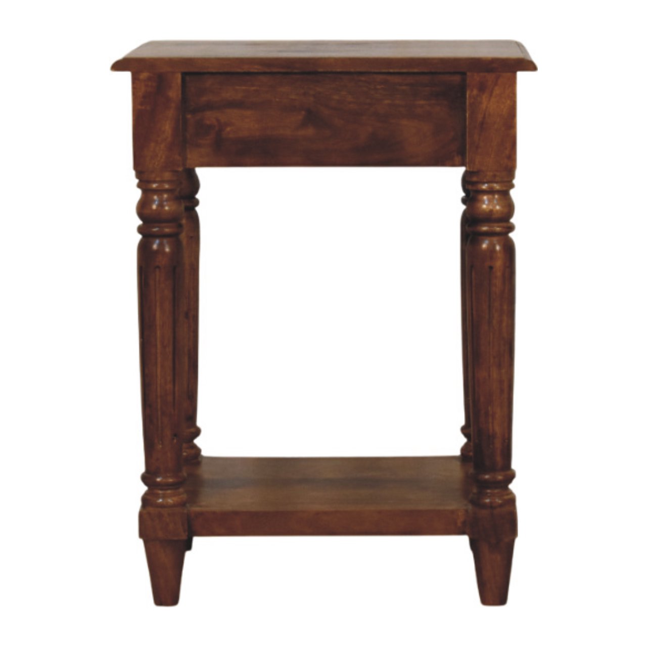 Turned Legs Chestnut 1 Drawer Side Table - Image 9