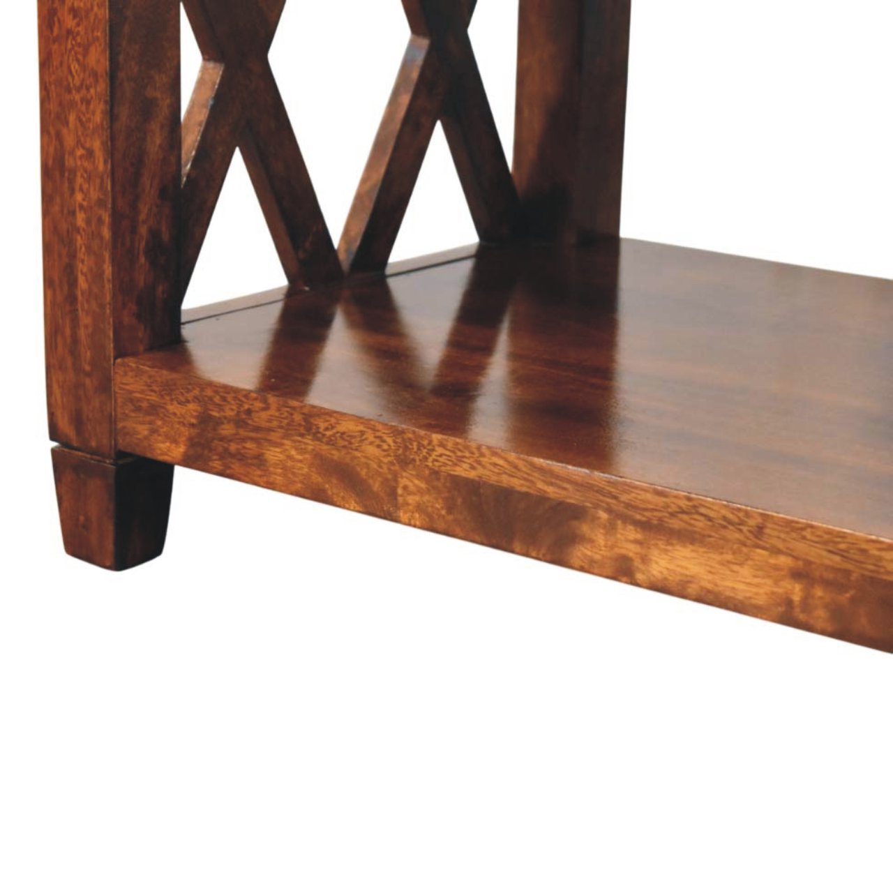 Belmont X-Frame Chestnut Coffee Table - Image 7