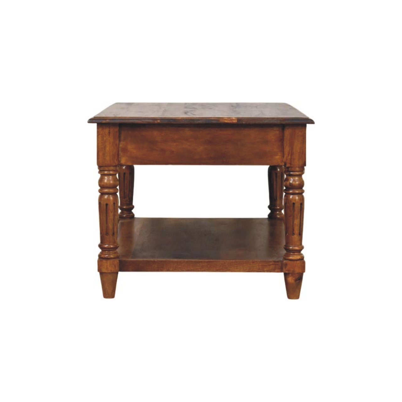 Turned Legs Chestnut 2 Drawer Coffee Table - Image 9
