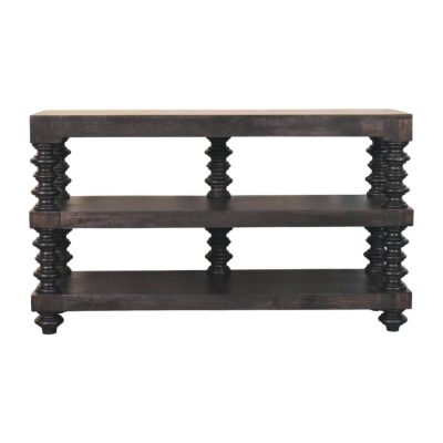 Spindle Shelf Console in Carbon Ash