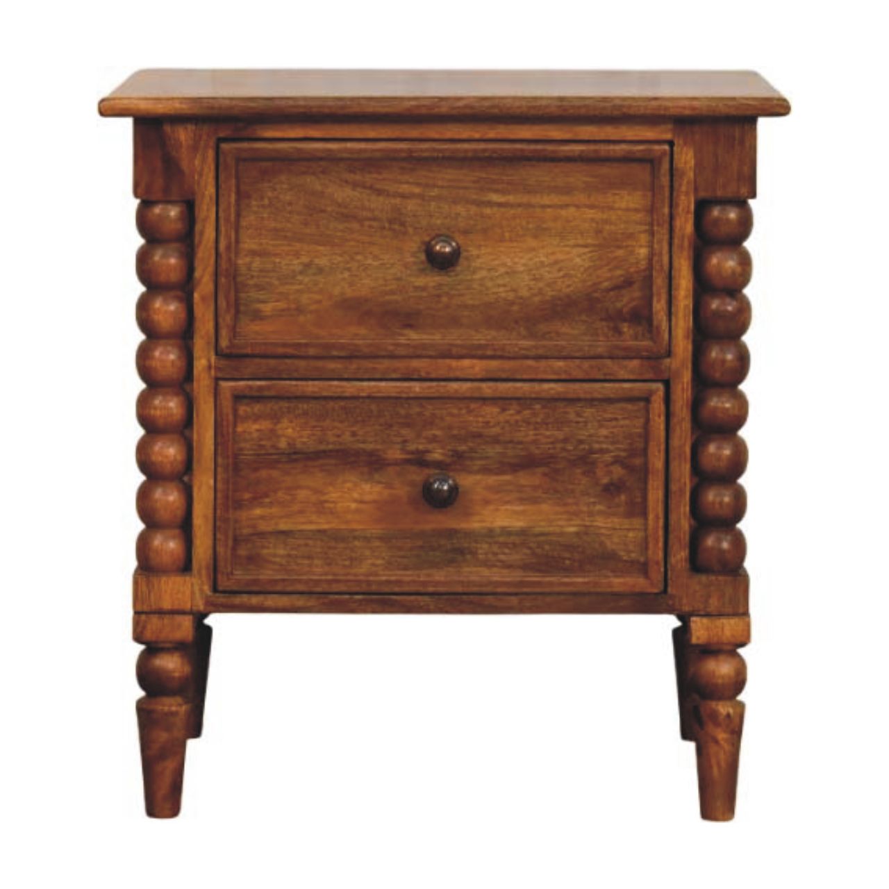 Spindle Leg Amber Oak Nightstand