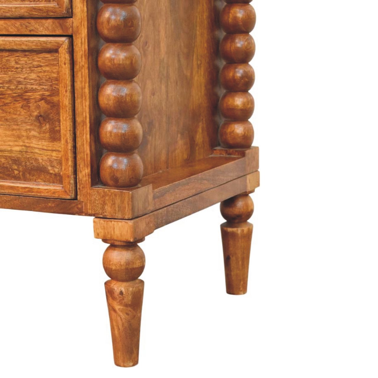 Spindle Leg Amber Oak Nightstand - Image 7
