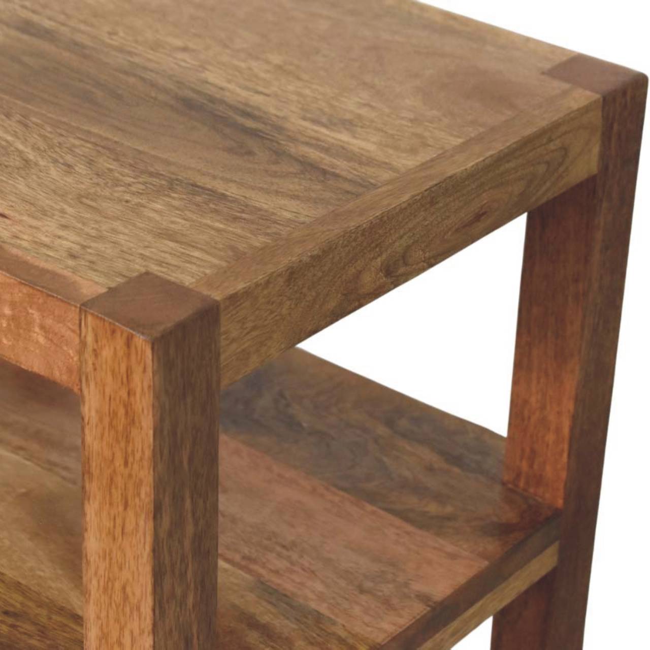 Solid Wood Open Shelf Unit with Cabinet - Image 6