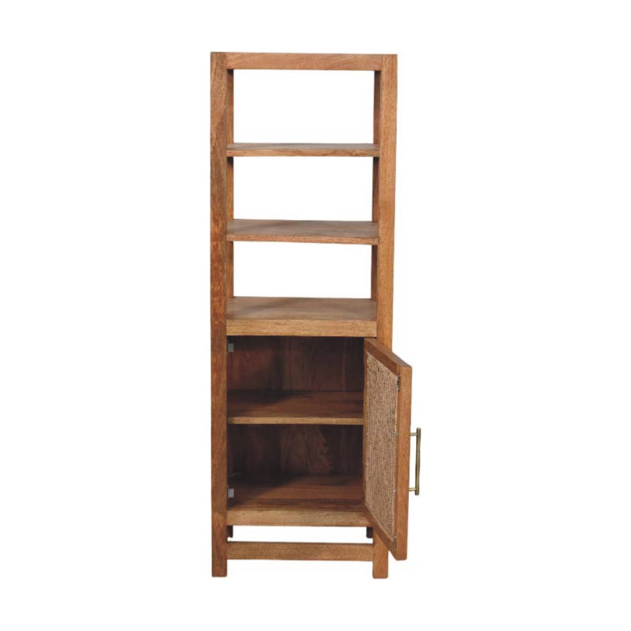 Solid Wood Open Shelf Unit with Cabinet - Image 8