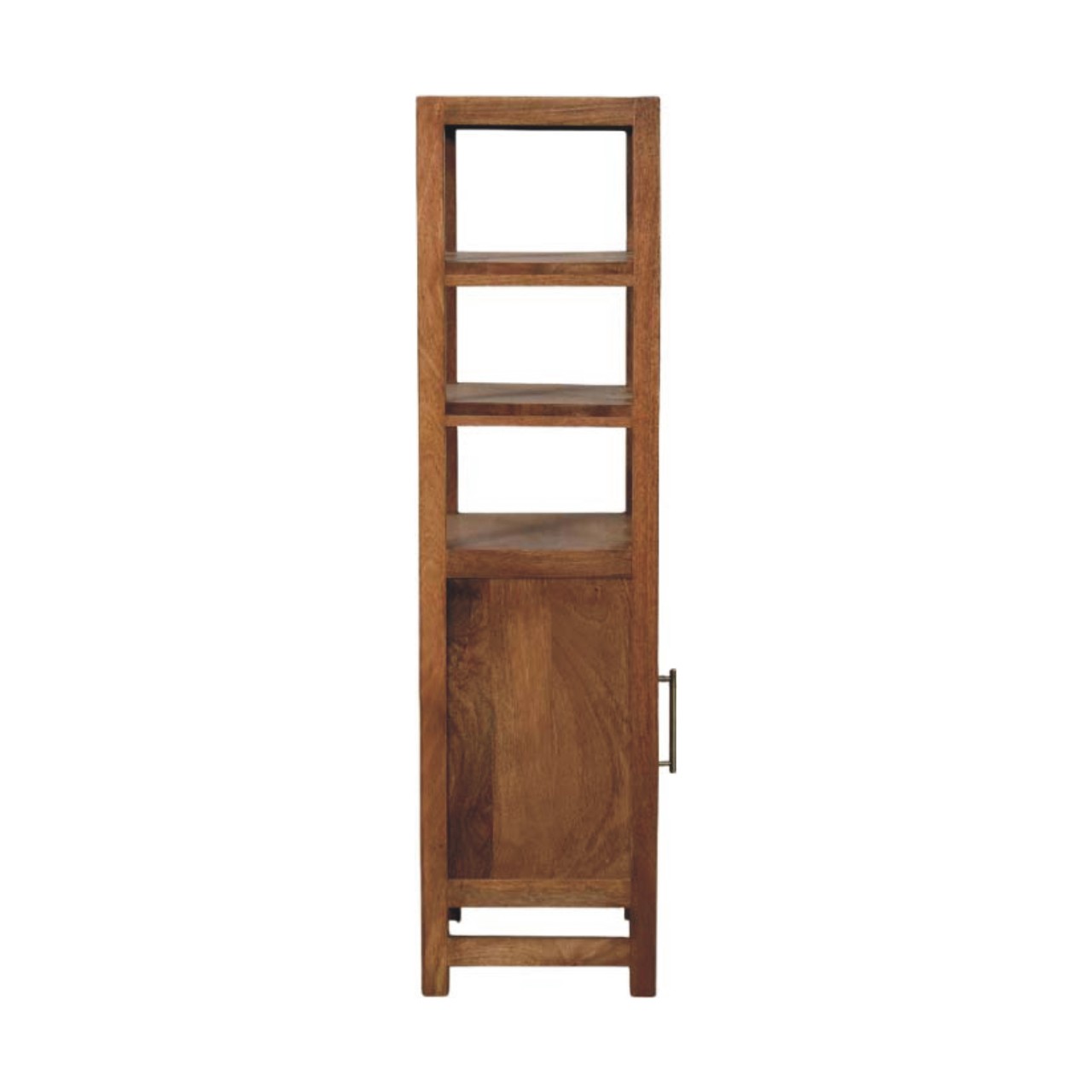 Solid Wood Open Shelf Unit with Cabinet - Image 9