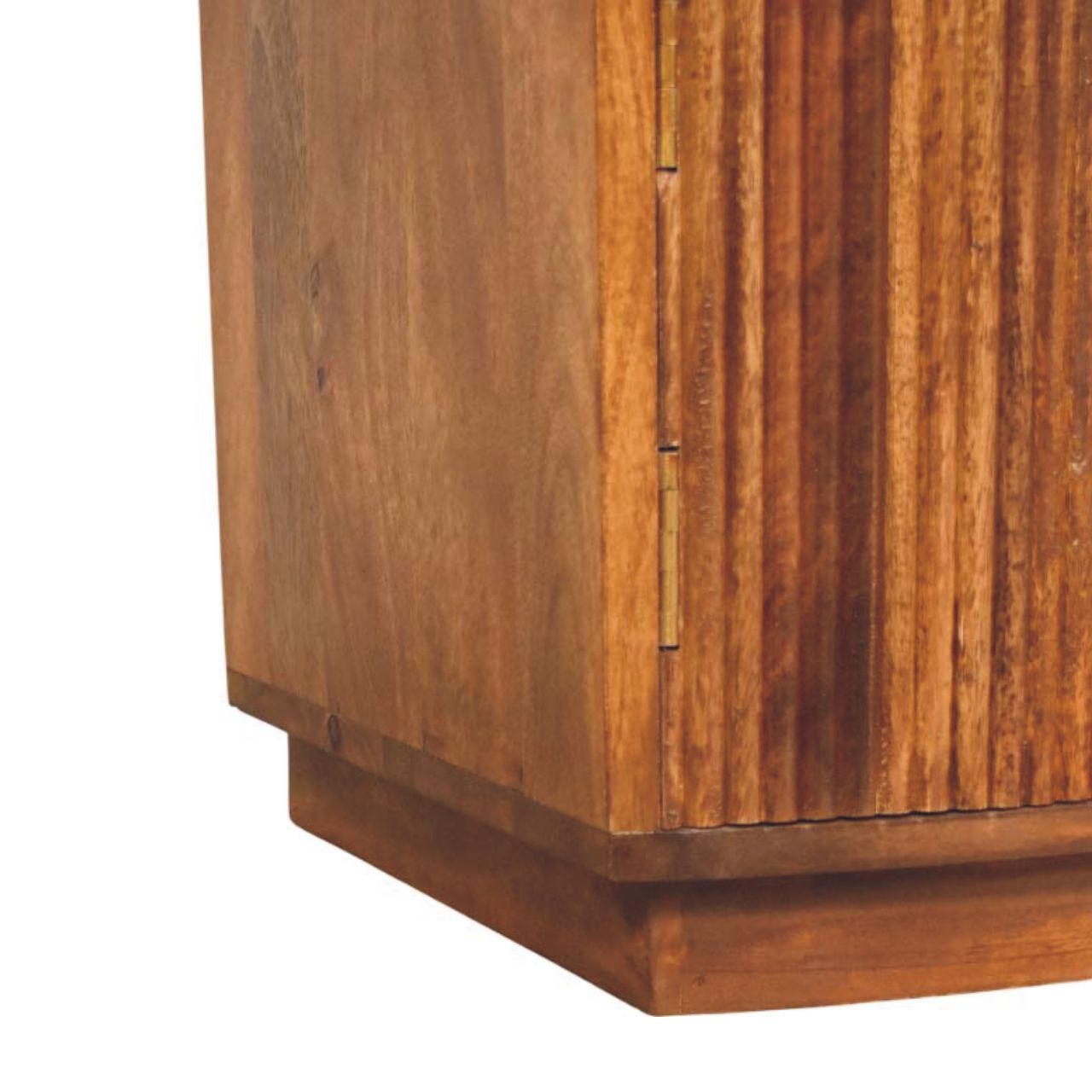 Solid Wood Curved Ribbed Bedside with Drawer - Image 8