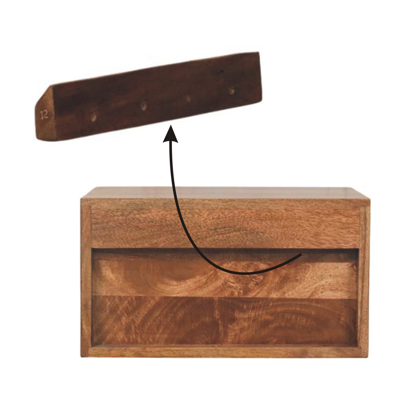 Arno Wall-Mounted Nightstand in Golden Teak - Image 10