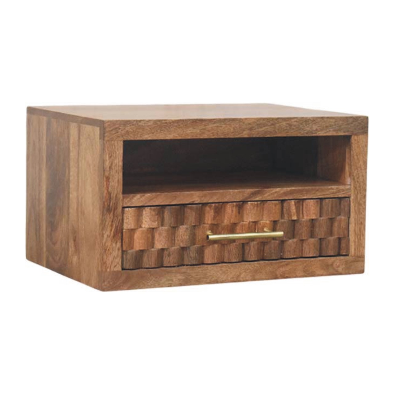 Arno Wall-Mounted Nightstand in Golden Teak - Image 2